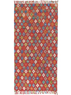 Soho Halı Soho Alaçatı 27 Baklava Turuncu Afgan Desen Otantik Motif Kara Tezgah Halı Çift Taraflı Kilim