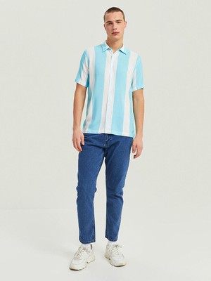 LC Waikiki Xsıde Regular Fit Kısa Kollu Çizgili Erkek Gömlek