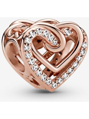 Pandora 789270C01-IŞILTILI Iç Içe Geçen Kalpler Charm