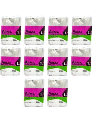 Arma Naksan Arma Şeffaf Naylon 5 Lik 30X52 Cm. Bakkaliye Poşeti Torbası - 1 Kg. - Ort. 85 Adet - 10 Paket