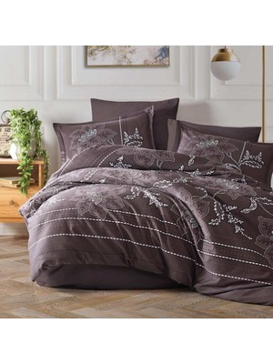 Timestart Baytim Pamuk Saten Çift Kişilik Box Takımı Moya V1 Kahve