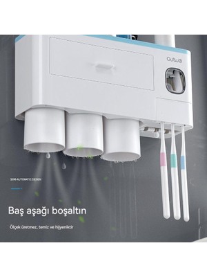 Diş Fırçası Rafı Gargara Bardağı Banyo Diş Fırçası Tutucu Diş Silindiri Aksesuarları (Yurt Dışından)