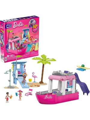 MEGA Barbie Rüya Teknesi 317 Parça Plaj Macerası Eğlenceli Oyun Seti Kız Çocuklar İçin