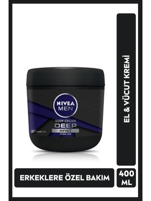 NIVEA Men El Ve Vücut Kremi Deep Impact 400ml, Nemlendirici