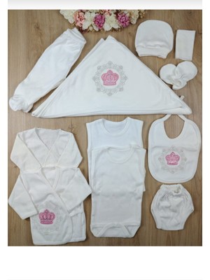 Baby Kids Colors Hastahane Çıkışı Nakışlı Taşlı 11'li Yeni Doğan Zıbın Set
