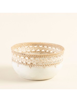 Chakra Gillie Dekoratif Derin  Kase M Beyaz