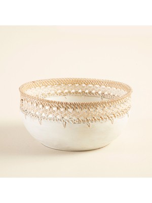 Chakra Gillie Dekoratif Derin Kase L Beyaz