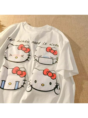 Köstebek Hello Kitty Sick Emoji Beyaz () T-Shirt
