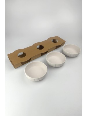 Refsan Üçlü Rüzgar Kase - Seramik Bisküvi