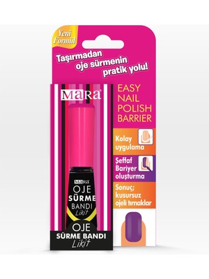 Mara Likit Oje Sürme Bandı Şeffaf Bariyer Pembe Kolay Uygulama Nail Art ve Manikür