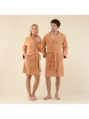 Chakra Solid Unisex Bornoz Mango