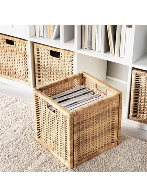 IKEA Branas Kutu Sepet Rattan Açık Kahve 32X34X32 cm