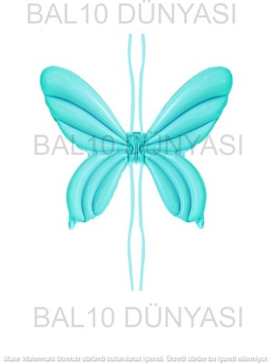 Bal10 Dünyası Melek Kanadı Folyo Balon Mavi Renk 84X60 cm