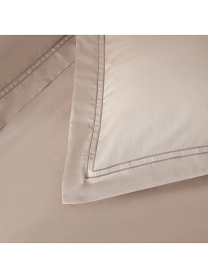 Chakra Glad %100 Pamuk Extra King Size Nevresim Seti 260X220 Cm Taş/Bej