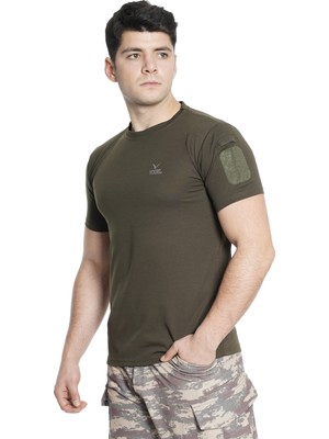 Vogel Tactical Kısa Kol Yakasız Taktik T-Shirt Haki