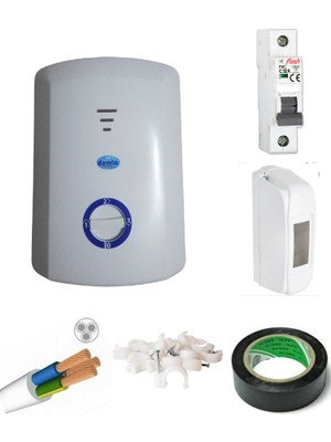 Damla Tıtanıum Elektrıklı Şohben 6 mt Kablolu Tam Takım Set