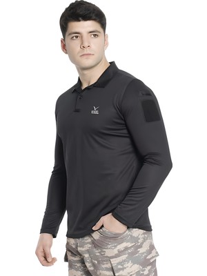 Vogel Tactical Tactical Uzun Kollu Yakasız Siyah T-Shirt