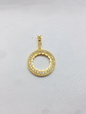 EKS Ticaret Çelikoğlu Kuyumculuk 22 Ayar Altın Kaplama Çeyrek Cerceveli Kolye Uçu