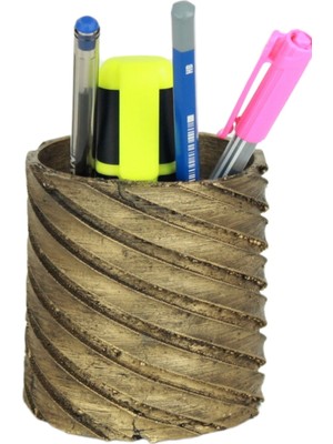 Evene Kalemlik Altın Eskitme Renk Masa Kalemliği Organizer Kalemlik Çapraz Model