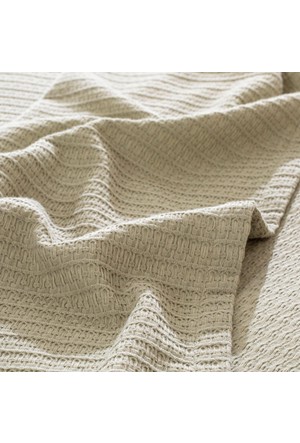 Chunky Waffle-Weave Organic-Cotton Blanket and Throw