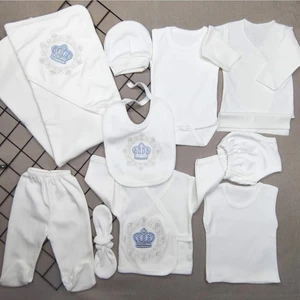 Baby Kids Colors Hastahane Çıkışı Nakışlı Taşlı 11'li Yeni Doğan Zıbın Set