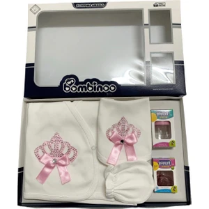 Baby Kids Colors Taşlı Nakışlı Kız 7'li Hastahane Çıkışı Yenidoğan Zıbın Seti