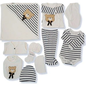 Baby Kids Colors Hastahane Çıkışı 11'li Organik Lüks Anti Alerjik Yeni Doğan Zıbın Seti