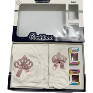 Baby Kids Colors Taşlı Nakışlı Kız 7'li Hastahane Çıkışı Yenidoğan Zıbın Seti