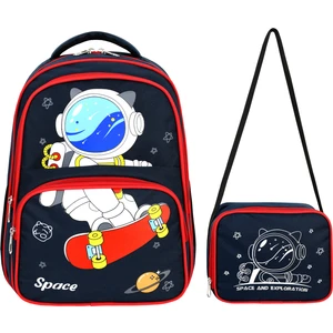 Lisanslı Lacivert Astronot Space Ilkokul ve Beslenme Çantası Seti