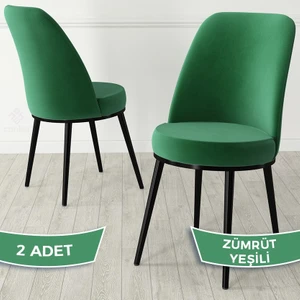 Jaxe Serisi 2 Adet Metal Siyah Iskeletli 1. Sınıf Babyface Kumaş Mutfak Sandalyesi