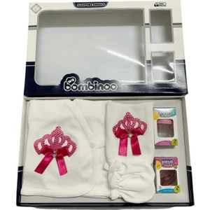 Baby Kids Colors Taşlı Nakışlı Kız 7'li Hastahane Çıkışı Yenidoğan Zıbın Seti