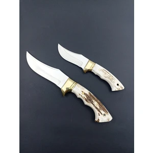Geyik Boynuzlu 2 Li Bowie Bıçak Isme Özel Hediye Av Bıçağı , Outdoor Bıçak