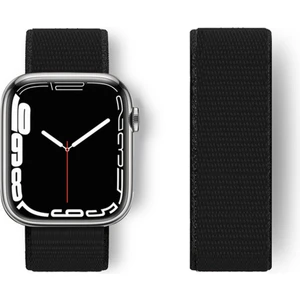 Bilişim Aksesuar Apple Watch 41MM Hasırlı Cırtcırtlı Kordon - Siyah