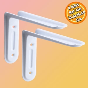 Raf Altı Raf Tutucu Ayak Ferforje Beyaz Klas 21.5 x 15.5 cm 2 Adet (No:2)
