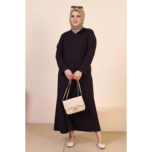 Kadin Buyuk Beden Petek Kumaş Jakar Anne Elbisesi