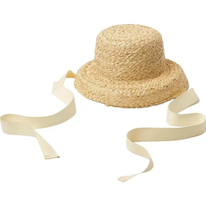 Şık Çocuklar Hasır Şapka Yaz Plaj Güneş Şapka Güneş Koruma Açık Beyaz Kravat (Yurt Dışından)