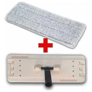 Tablet Mop Için Plastik Cırtlı Başlık+1 Adet Microfiber Yedek Set Tüm Tablet Moplara Uygun