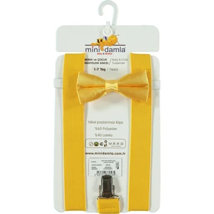 Mini Damla Erkek Çocuk Pantolon Askısı Takımı 1-7 Yaş Hardal