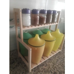 Petek Home Life Tezgah Üstü Düzenleyici Çok Amaçlı Ahşap Raf