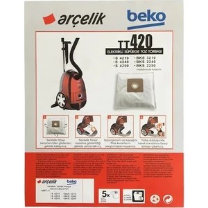 Arçelik 420 Elektrikli Süpürge Toz Torbası 5'li Paket