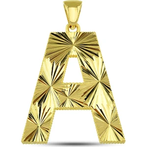 Altın Kesesi 14 Ayar Altın Kalemli Parlak Harf Kolye Ucu
