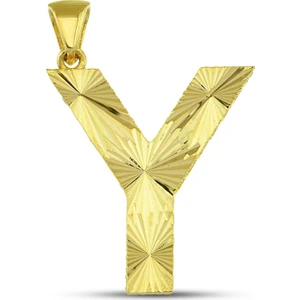 Altın Kesesi 14 Ayar Altın Kalemli Parlak Harf Kolye Ucu