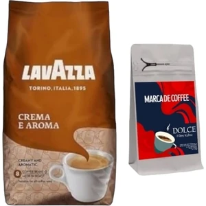 Crema E Aroma Çekirdek Kahve 1 Kg+Marca De Coffee Marca De Coffe Dolce Filtre Kahve 250  gr