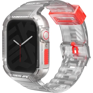 Watch 7 45MM Kordon Skinarma Saido Sert Pc Kasa Koruyuculu Silikon Strap Kayış Şeffaf