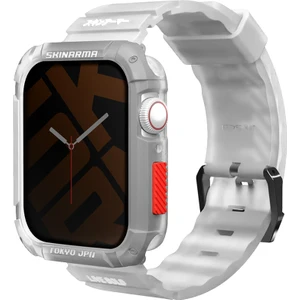 Watch 7 45MM Kordon Skinarma Kurono Sert Pc Kasa Koruyucu ve Shokku Silikon Strap Kayış Beyaz