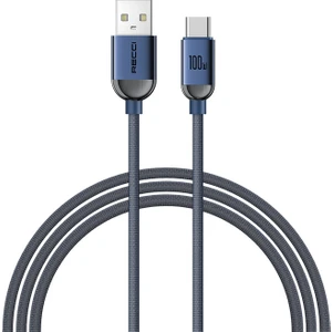 Usb-A To Type-C USB Kablo Recci RS09C Crystal Serisi 100W Hızlı Şarj Özellikli 1.2m