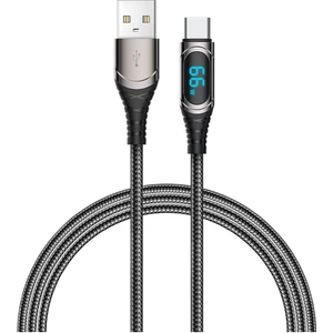 Usb-A To Type-C USB Kablo Recci RTC-P21C Ghost Serisi 66W 6A Hızlı Şarj Özellikli 1.2m