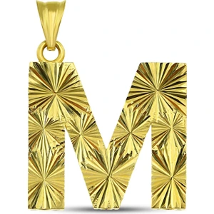 Altın Kesesi 14 Ayar Altın Kalemli Parlak Harf Kolye Ucu
