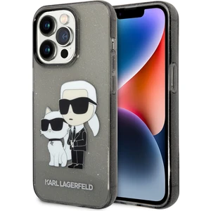 Karl Lagerfeld iPhone 14 Pro Max Uyumlu Kılıf Transparan Simli K&c Dizayn Kapak