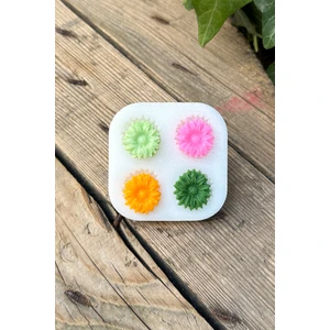 Gerbera Çiçeği Dörtlü Mum Kalıbı ( Silikon )